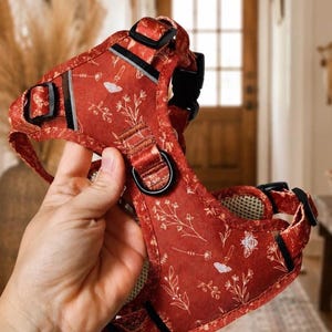 Hundegeschirr No Pull mit Muster Cognac Soft Harness Hund Neopren reflektierendes HundegeschirrSet mit Leine & Halsband Hundegeschirr bequem image 9