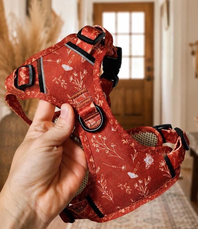 Hundegeschirr No Pull mit Muster Cognac Soft Harness Hund Neopren reflektierendes HundegeschirrSet mit Leine & Halsband Hundegeschirr bequem image 9