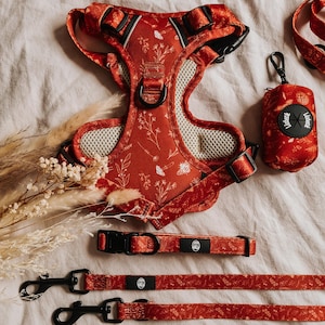 Hundegeschirr No Pull mit Muster Cognac Soft Harness Hund Neopren reflektierendes HundegeschirrSet mit Leine & Halsband Hundegeschirr bequem image 7