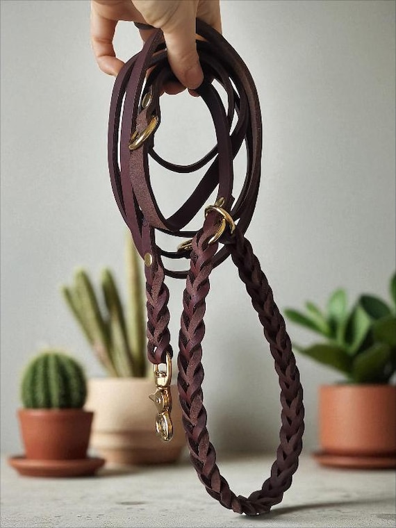 Retrieverleine Leder Hundeleine Pine Handgeflochten | Verstellbare Dog  Leash Aus Fettleder | Personalisierte Lederleine Mit Gravur Crossbody - Etsy