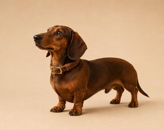 Leder Hundehalsband Büffelleder personalisiert | handgefertigtes Halsband mit Gravur | robustes Hundehalsband Messing | Dog Collar Leder
