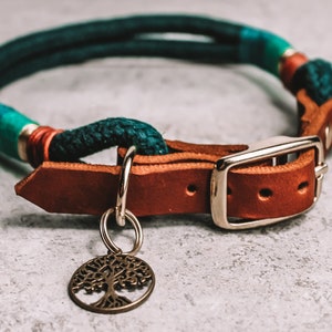 Hanf Leder Halsband Hundehalsband Juniper verstellbar afbeelding 1