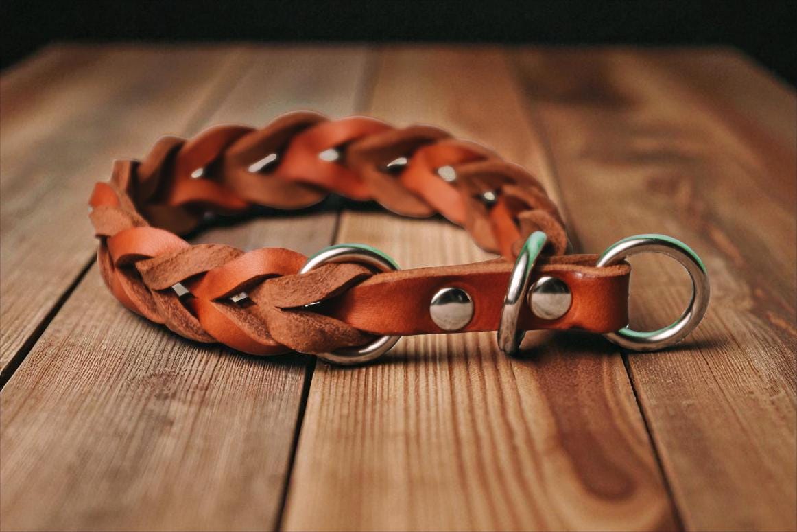 Lederhalsband Leder Halsband Hund Zugstopp Pine