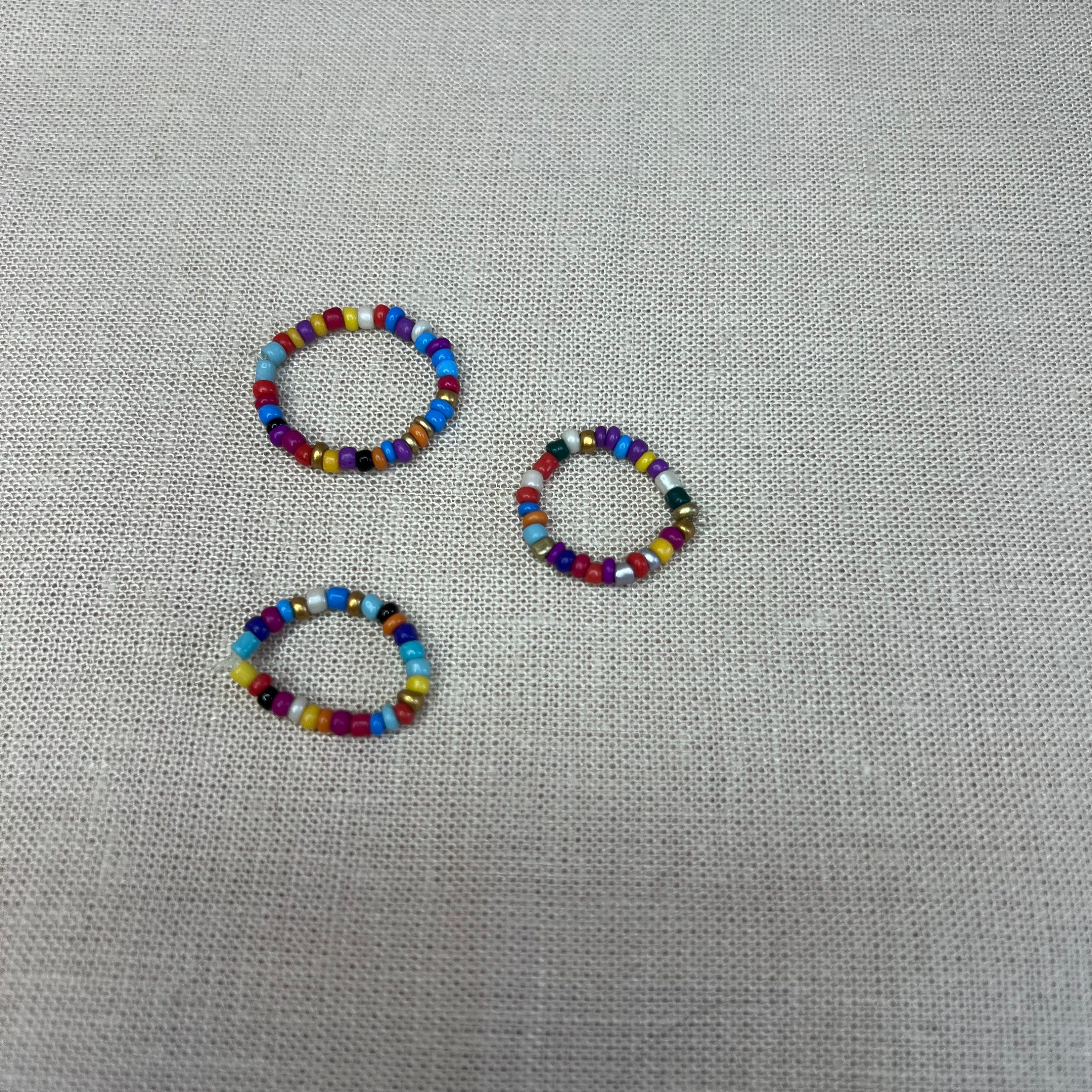 Beaded Rings, Stackable Rings, Colorful Seed Bead Rings, Stackable Ring ...