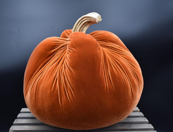 Jumbo Velvet Pumpkin: Fall Table Centerpiece, Farmhouse Decor