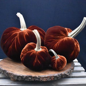 Zucca gigante in velluto: centrotavola autunnale, decorazione in stile rustico immagine 7