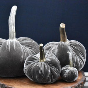 Zucca gigante in velluto: centrotavola autunnale, decorazione in stile rustico Dark Gray
