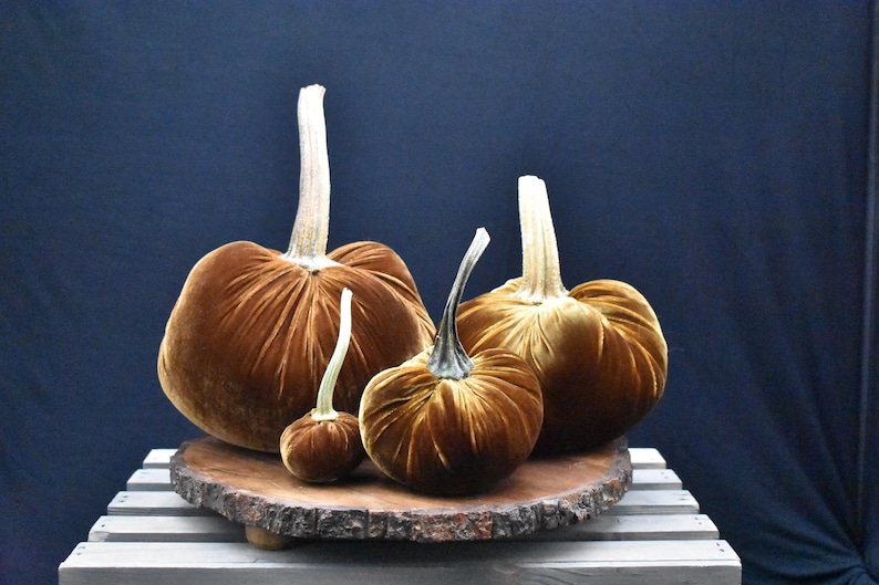 Zucca gigante in velluto: centrotavola autunnale, decorazione in stile rustico Cinnamon