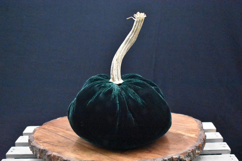 Grote fluwelen pompoen: herfstdecoratie voor Thanksgiving, bruiloft en huisdecoratie Hunter Green
