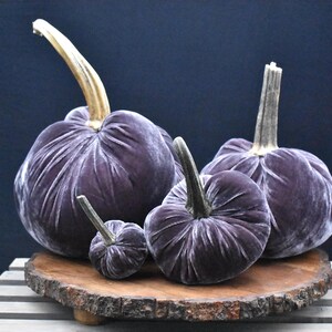 Zucca gigante in velluto: centrotavola autunnale, decorazione in stile rustico Eggplant