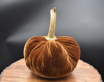 Velvet Pumpkins: Large Thanksgiving Centerpiece, Fall Decor