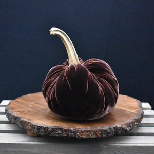 Grote fluwelen pompoen: herfstdecoratie voor Thanksgiving, bruiloft en huisdecoratie Brown