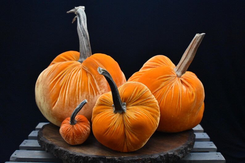 Zucca gigante in velluto: centrotavola autunnale, decorazione in stile rustico Pumpkin Org