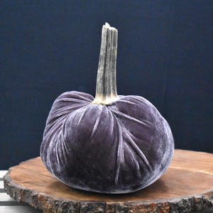 Grote fluwelen pompoen: herfstdecoratie voor Thanksgiving, bruiloft en huisdecoratie Eggplant