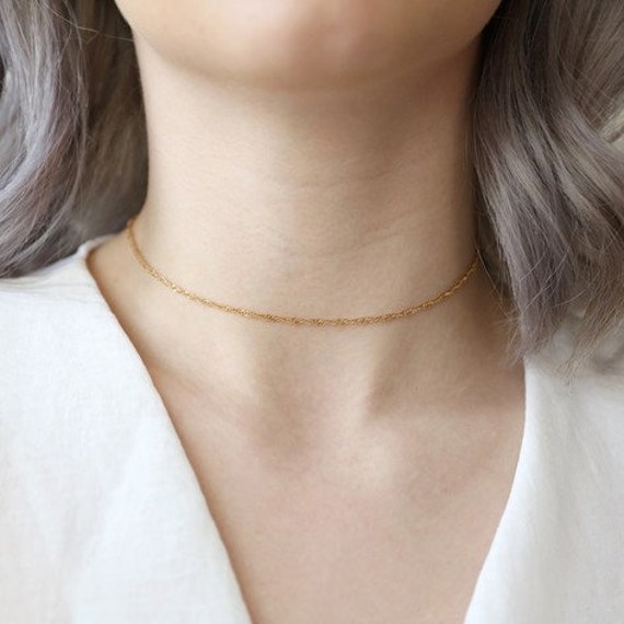 Dainty Silver Rope Chain Choker Necklace, Twisted Rope Chain, Thick Silver  Necklace, Simple Silver Choker, Bridesmaid Necklace, Gift for Her - Etsy |  Thick silver necklace, Chain choker necklace, Chunky chain necklaces