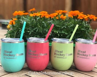 The Real Hockey Moms Wine Tumblers