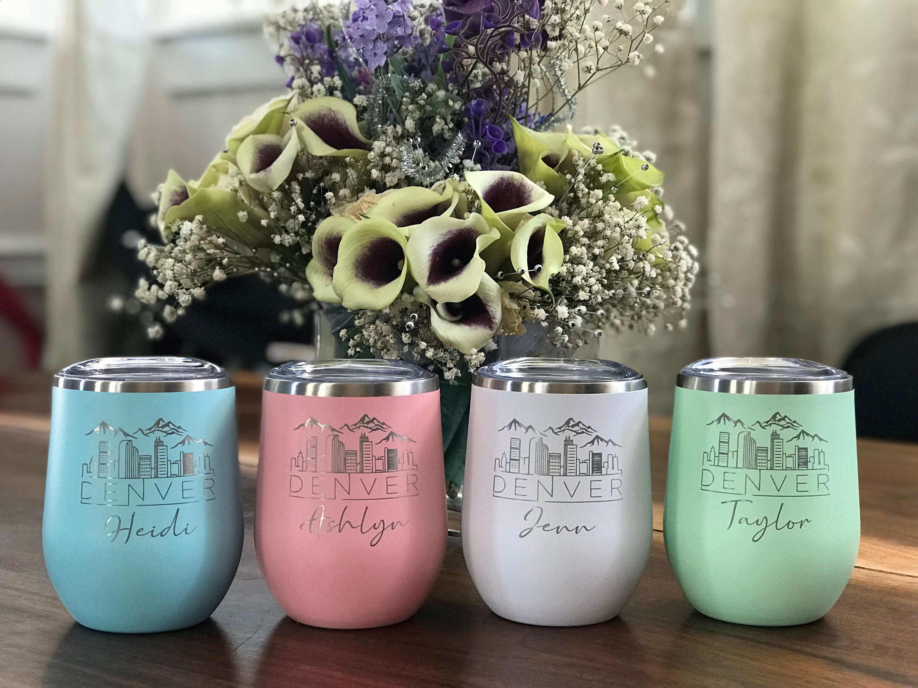 Laser Etched Wine Tumblers Etsy