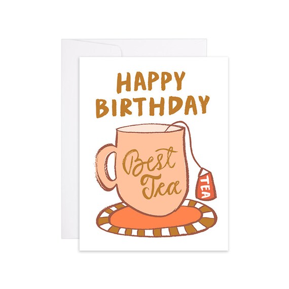 Joyeux Anniversaire Ami Carte Illustre A La Main Carte De Etsy