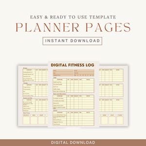Digital Fitness Log and Workout Planner Fitness Journal Weight Loss Tracker Goodnotes Fitness Planner Health Tracker Fitness Tracker Journal