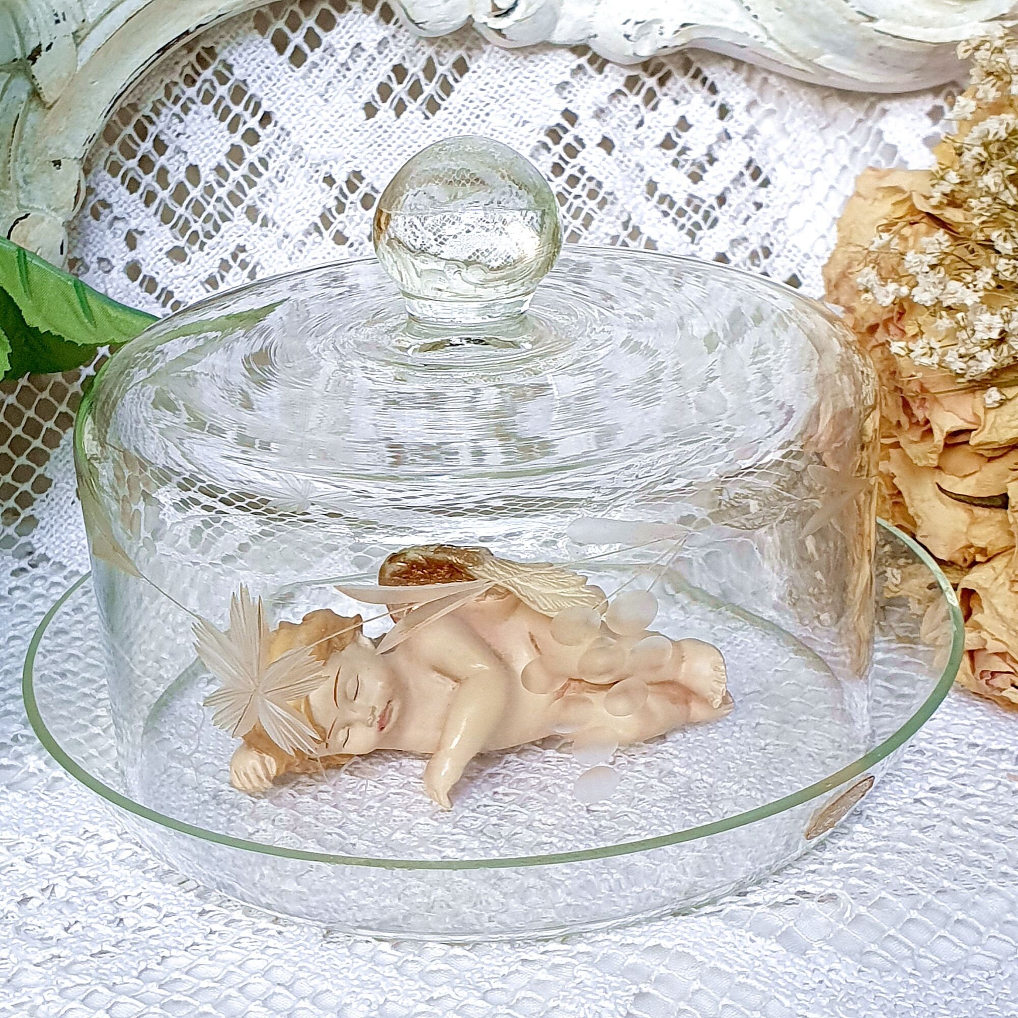 BELLE CLOCHE À fromage en cristal ciselé époque XIX ième - ref
