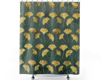 retro shower curtain retro design gingko gold green shower curtain home decor bathroom retro cool long art retro etsy retro shower curtain retro design gingko gold green shower curtain home decor bathroom retro cool long art retro etsy