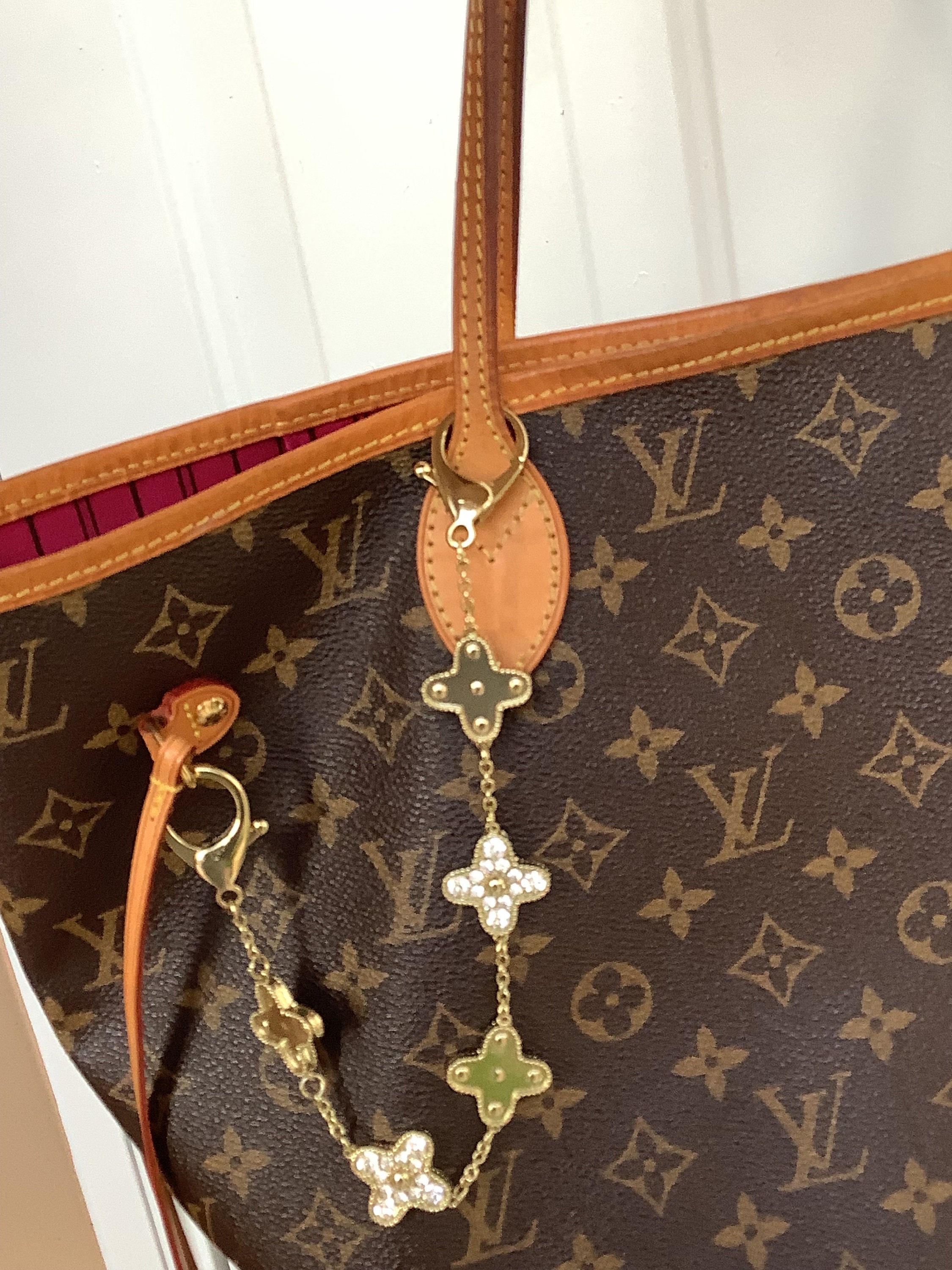 Louis Vuitton, Bags, Louis Vuitton Card Case Wristlet Keychain Bracelet  With Handmade Charms