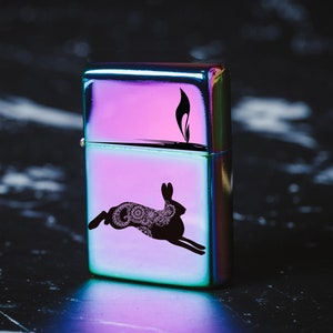 Engraved Rabbit Windproof Lighter – Personalized Gift with Box 065 bild 6