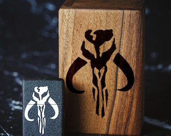 Personalized Engraved Windproof Lighter - 142 - lighter with box - This is the way - lighter with skull - movie fans