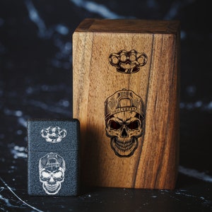Personalised Engraved Windproof Lighter - 122 - lighter with box - skull -lighter with skull - skeleton boy
