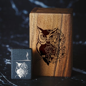 Skull Masked Owl Custom Lighter Case