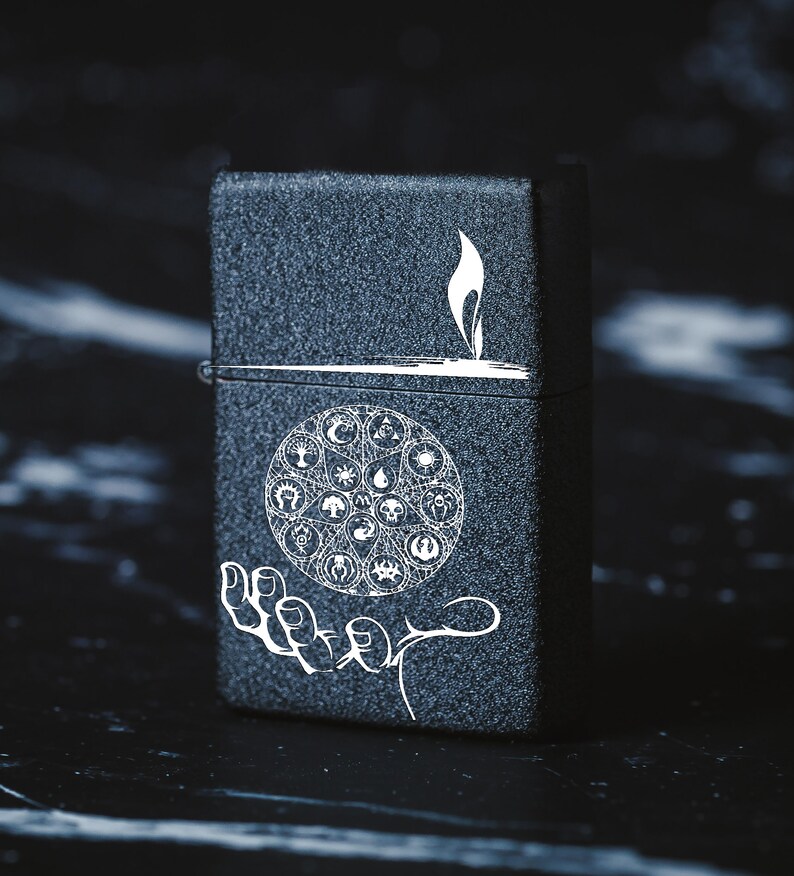 Personalised Engraved Windproof Lighter - 071 - Lighter with Mana Symbols - rpg fans image 7