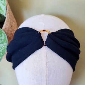 Plain black marbled ring headband