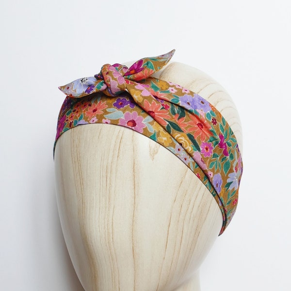 Foulard/ceinture fleurs vintage multicolore