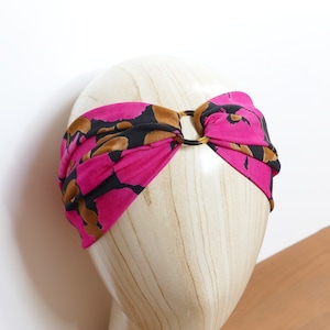 Fuchsia floral ring headband