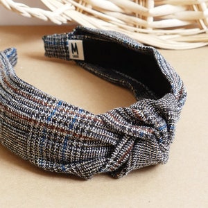 Gold lurex prince of wales check headband