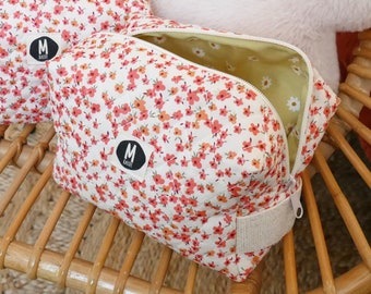 Floral quilted toiletry bag