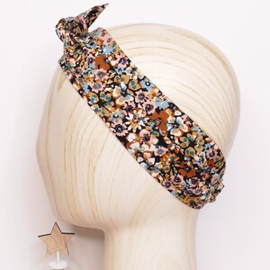 Black scarf/belt with multicolored flowers and gold lurex image 7