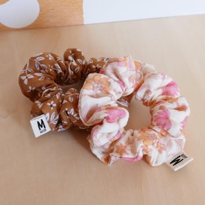 Scrunchie minus cotton gauze camel floral or Indian pattern