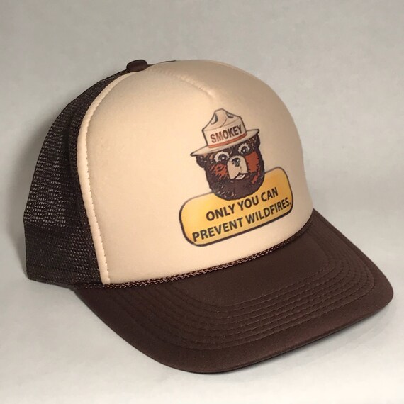 Smokey The Bear US Forest Service Mascot Trucker Hat Only You Vintage Style Cap