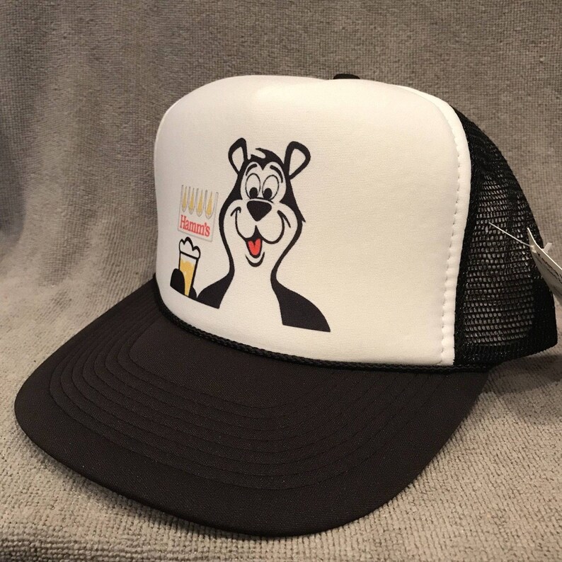 Hamms Premium Beer Trucker Hat Vintage Snapback Party Bear Etsy