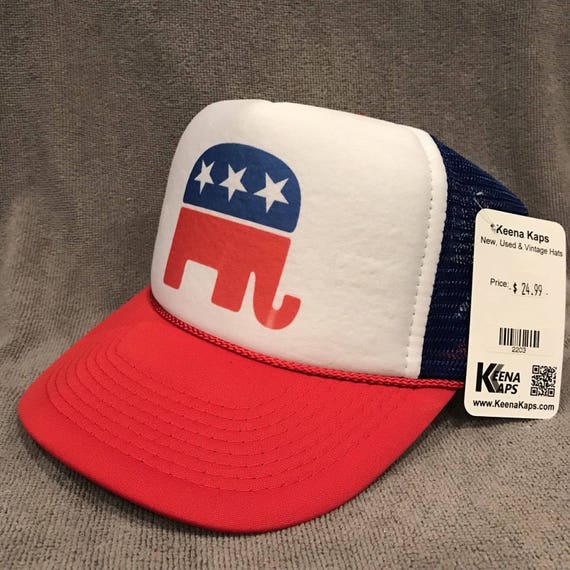 Republican Party Elephant Trucker Hat Vintage Style Mesh Snapback Cap Logo 2203