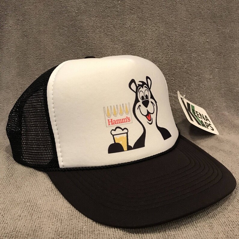 Hamms Premium Beer Trucker Hat Vintage Snapback Party Bear Etsy