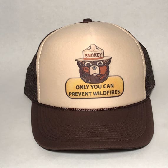 Smokey The Bear US Forest Service Mascot Trucker Hat Only You Vintage Style Cap