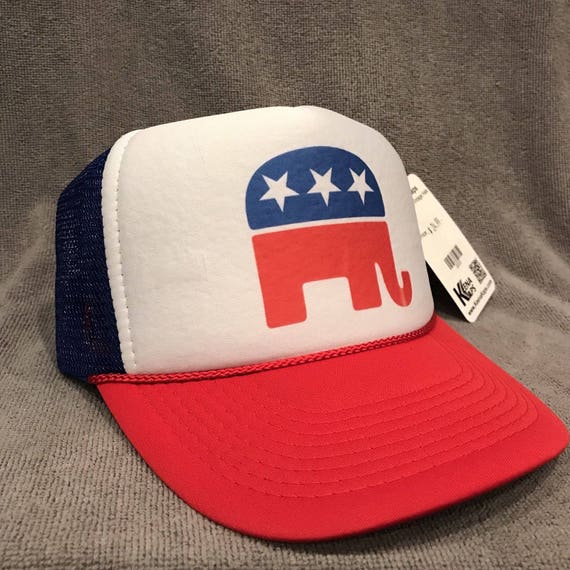 Republican Party Elephant Trucker Hat Vintage Style Mesh Snapback Cap Logo 2203