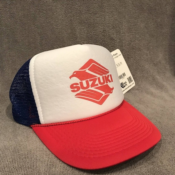 Suzuki motorcycles hat Trucker Hat mesh hat snapback hat red white blue