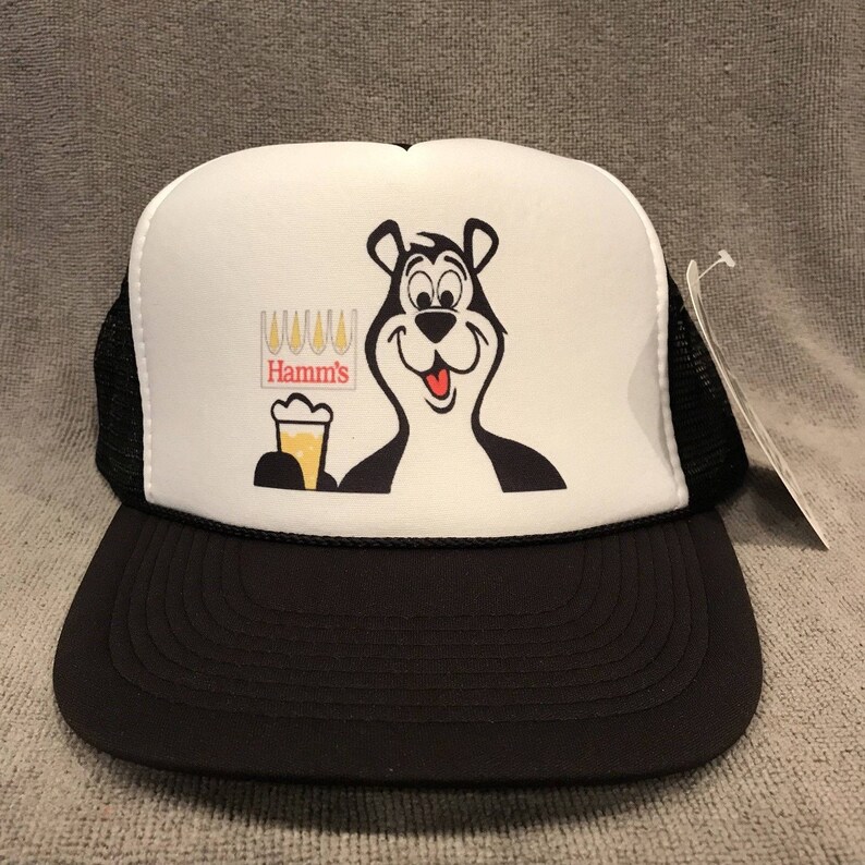 Hamms Premium Beer Trucker Hat Vintage Snapback Party Bear Etsy