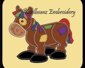 Patch Horse in 4x4 fill and 5x7 6x10 digital applique embroidery files. Will fit MB4 hoop