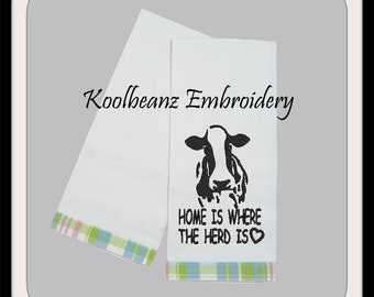 Cow with saying. In sizes 4x4 5x7 6x10 this is all in fill stiching and satin stitch