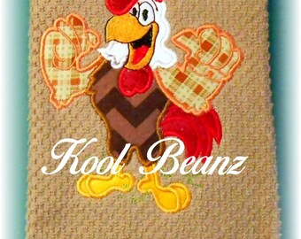 Mr rooster applique design in 4x4 fill 5x7 6x10 applique design.