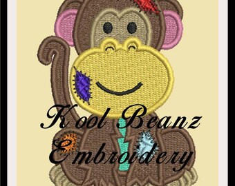 Monkey patch work 4x4 fill 5x7 6x10 applique. Digital embroidery files